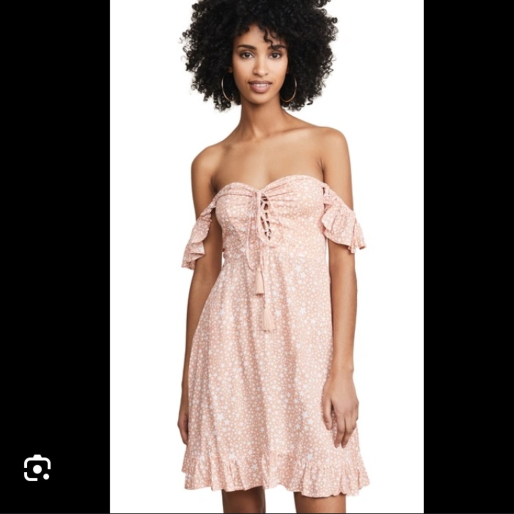 Tiare Hawaii oasis star mini ruffle bottom dress